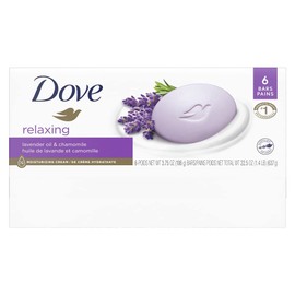 Dove Beauty Bar Gentle Skin Cleanser Moisturizing for Gentle Soft Skin Care Relaxing Lavender More Moisturizing Than Bar Soap 106 g 6 count