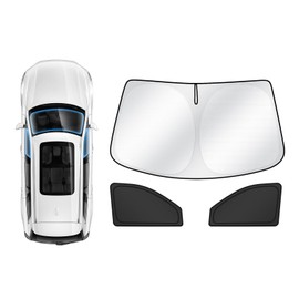 Karltys 3PCS Windshield Sun Shade for GMC Yukon 2021-2025, Reflective Front and Side Window Sunshade for Yukon, Foldable Sun Visor Protector Cover Blocks Heat UV Rays