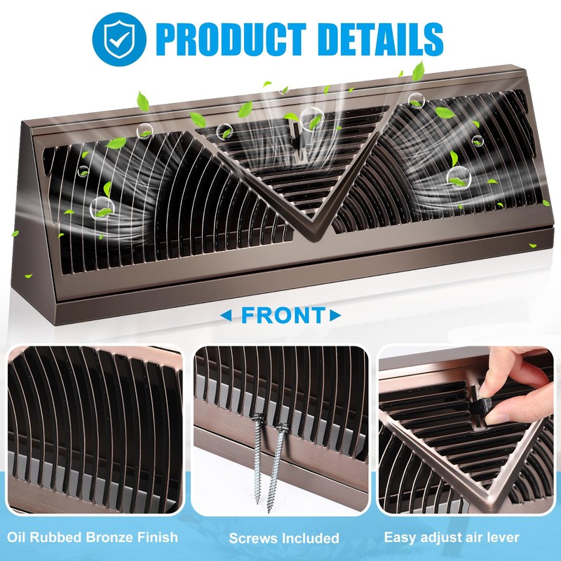 Yaocom 4 Pack 18 Inch Baseboard Register Duct Opening Size
