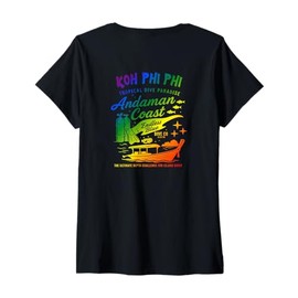 Womens Koh Phi Phi Dive Adventure Andaman Coast V-Neck T-Shirt