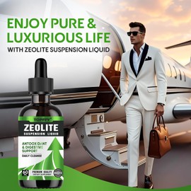 Zeolite Detox Drops for Daily Cleansing, Immune & Gut Support, Natural Energy Booster, Safe for Kids & Adults, 60mL