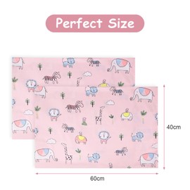 Vicloon Baby Toddler Pillowcase, 2 Pack 100% Cotton Pillow Cover, Cot Bed Pillow Pair Cases 40x60cm, Soft and Breathable Baby Pillowfor Boy & Girl Bedding, Kids Travel Pillow Pillowcase（Forest World）