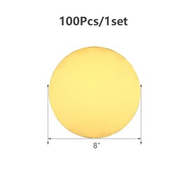 Generic [20/40/100pcs] 8 in White Cakeboard Round,Disposable Cake Circle Base Boards Cake Cardboard Pizza Plate Platter… (100PCS Gold), PAN20180020015
