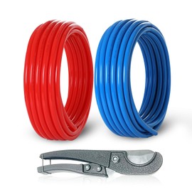 1/2 Inch Seelink Blue & Red PEX-B Pipe, 2 x 50 ft (100 ft) Pex B Tubing for Hot/Cold Water Plumbing Application with a Pipe Cutter(AB-2-50)