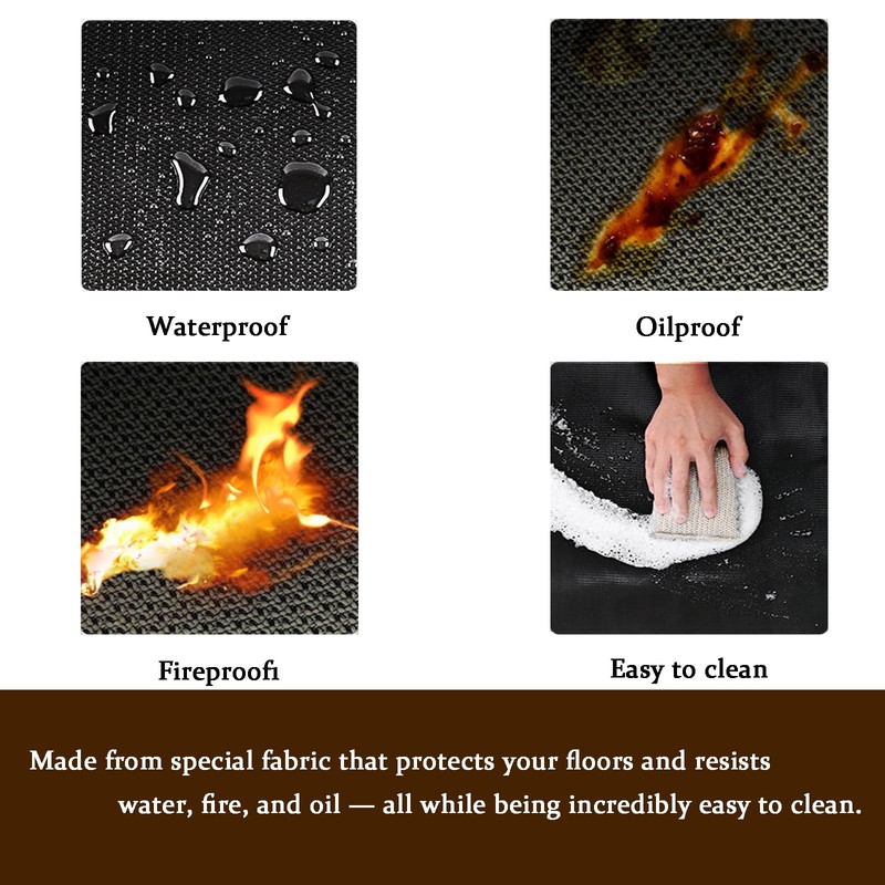 Sipnore 60" x 40" Under Grill Mat – Fireproof, Waterproof