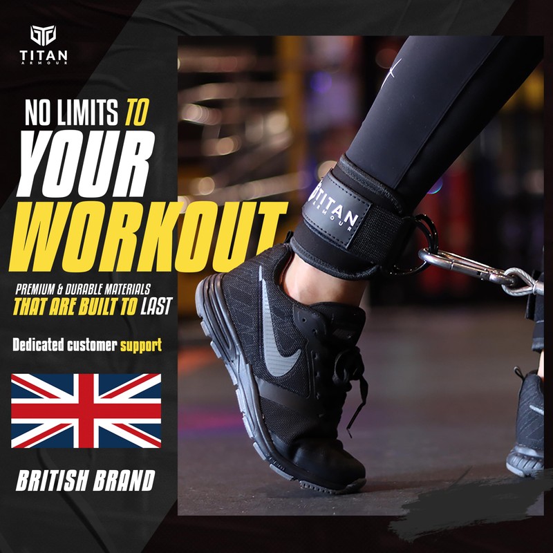Titan Armour® Single Ankle Straps for Cable Machines | Gym