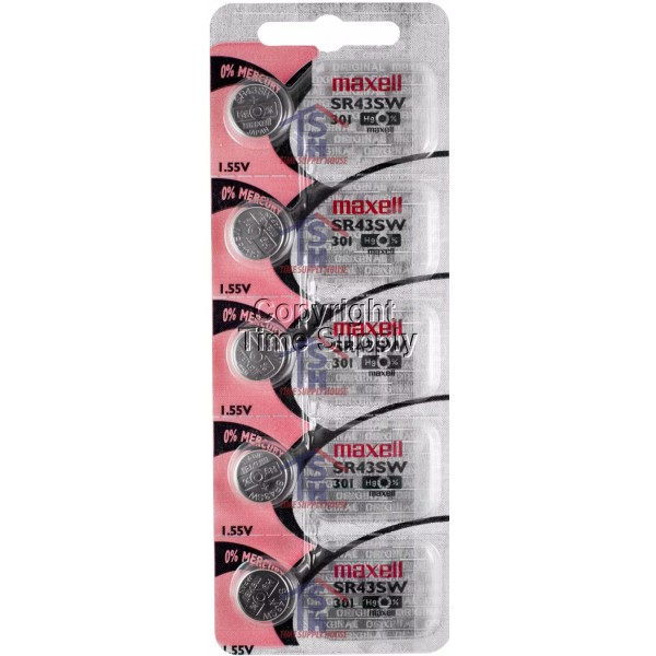 Maxell 301 SR43W D301 V301 V528 SR43 226 LR43 Battery