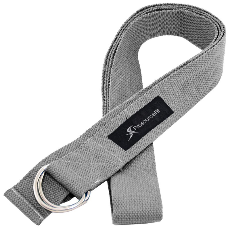ProsourceFit Metal D-Ring Yoga Strap 8’ Durable Cotton for Stretching