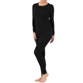 Fruit of The Loom Conjunto Térmico para Mujer Algodón, Negro, 2XG