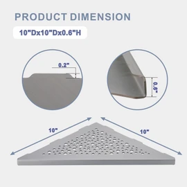 HIDROP 10" Brushed Nickel Corner Shower Shelf, No Drill 304 Stainless Steel Recessed Shower Shelves Grout in Corner Tile Bathroom Shelves for Tiled Wall,2 Pack