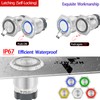 15Amp 16mm Latching Push Button Switch 5/8" Waterproof IP67 110V