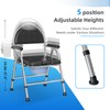 Folding Bedside Commode Chair for Elderly with Adjustable Height, Toilet