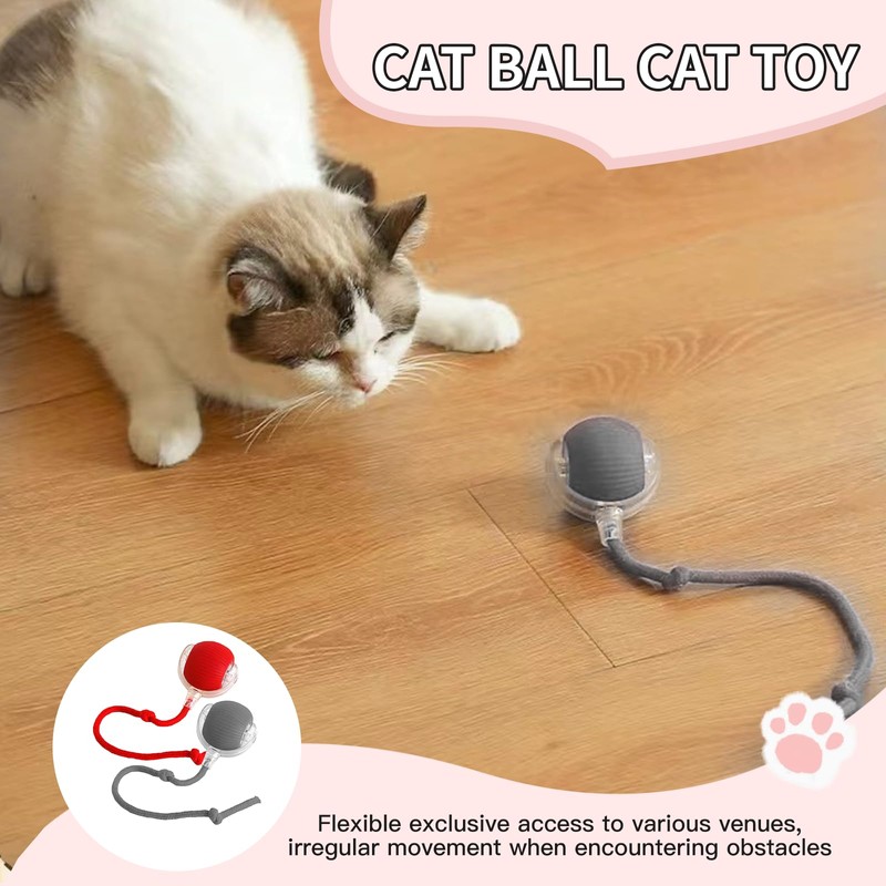 XdealCozyxc 2 Pcs Electric Cat Rolling Ball Interactive Dog Toy,