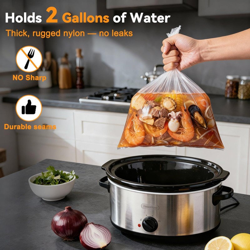 VCLPOWER 20 Pack Slow Cooker Liners,Large Size Thickened FDA-Compliant &