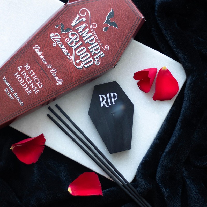 Vampire Blood Incense Sticks and Coffin Holder - Gothic Mystique