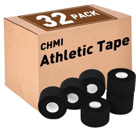 CHMI Athletic Tape,Black Sports Tape (32 Pack), 320 Yards Rolls Very Strong Easy Tear NO Sticky Residue Best Tape for Gymnastics Climbing Bat Injuries Medical (1.5 Inch X 320 Yards).