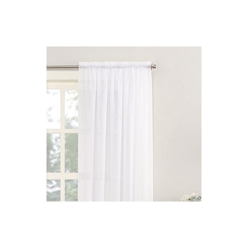 NetCurtainsUK Single Plain Voile Net Curtain Sheer Panels Slot Top