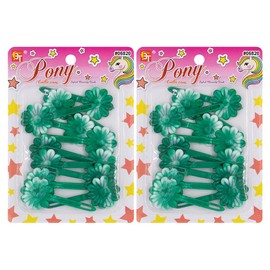 24 Pcs Hair Clips Barrettes Colorful Two Tone Head Pins Accessories for Kids Children Girls Toddlers Women All Ages (Dark Green/White)