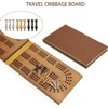 Travel Cribbage Board Game Leather & Solid Bambo-Wood Pocket Sized