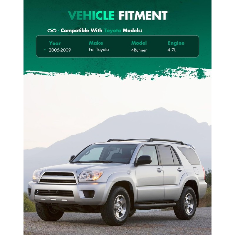 SCITOO Roof Spoiler Fit for Toyota for 4RUNNER 2003-2009 Matt