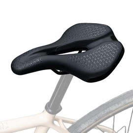 Bicycle Saddle Road Bike Saddle Cushion Memory Foam Painless Shock Absorbing Hole Breathable Soft Waterproof Back Wave Shape Mountain Bike Cross Bike Bicycle Seat Black