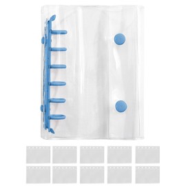 Transparent Sticker Book for Girls, Mocasa Sticker Book Binder, Removable, A7 Sticker Storage, Otaku Activity Goods (Blue)