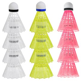 Badminton Bälle 12 Stück Federball Nylon Federbälle Premium Federball Bälle, Ideal für Anfänger, Familien und Profis, Badminton Federbälle für Outdoor Indoor Sportsaktivitäten, Federbälle Outdoor