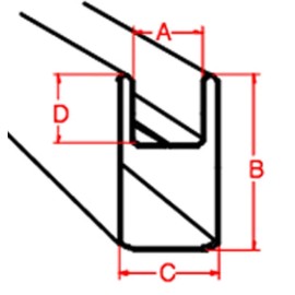 U Zinc - 3/8" - 6ft Zinc Came (Cut Into 3-24" Pieces) by BiNARi Glass Studio
