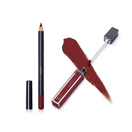 aden - 2 in 1 - Matte Liquid Lipstick & Lip Liner Set - 7ML - Non-Smudge & Quick Drying - Highly Pigmented - Long Duration with Hydration - Made in Italy (23 Currant)