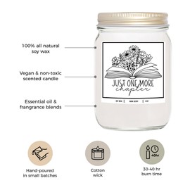 You Nique Designs Reading Candle That Smells Like Books 8oz Gift for Book Lovers, Avid Readers, Cool Gifts for Readers, Bookworms Themed Candles, Book Candle