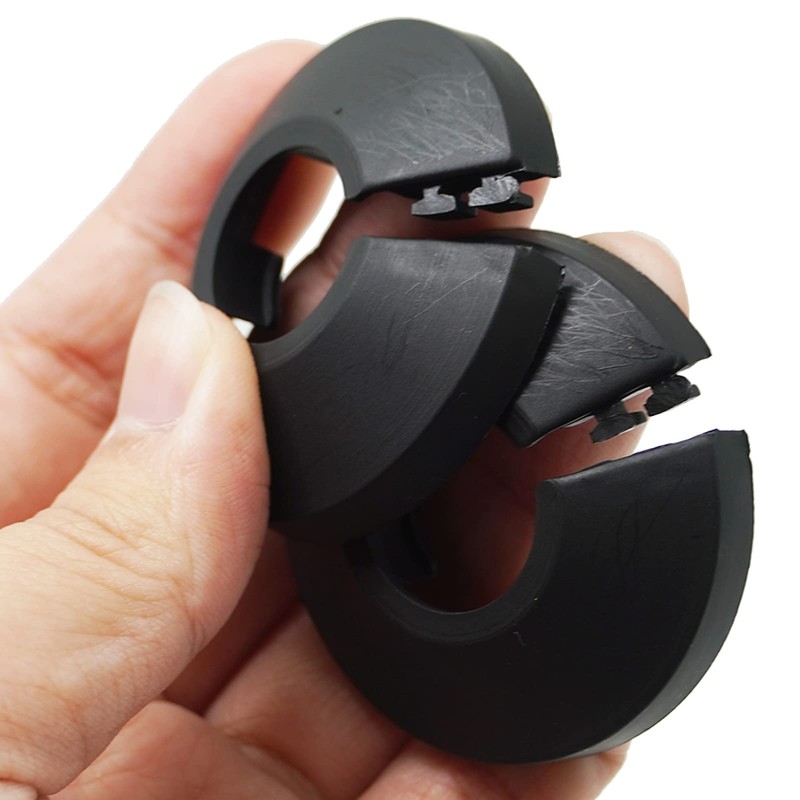 Pack of 6,15mm Plastic Radiator Pipe Covers Black Pipe Collars