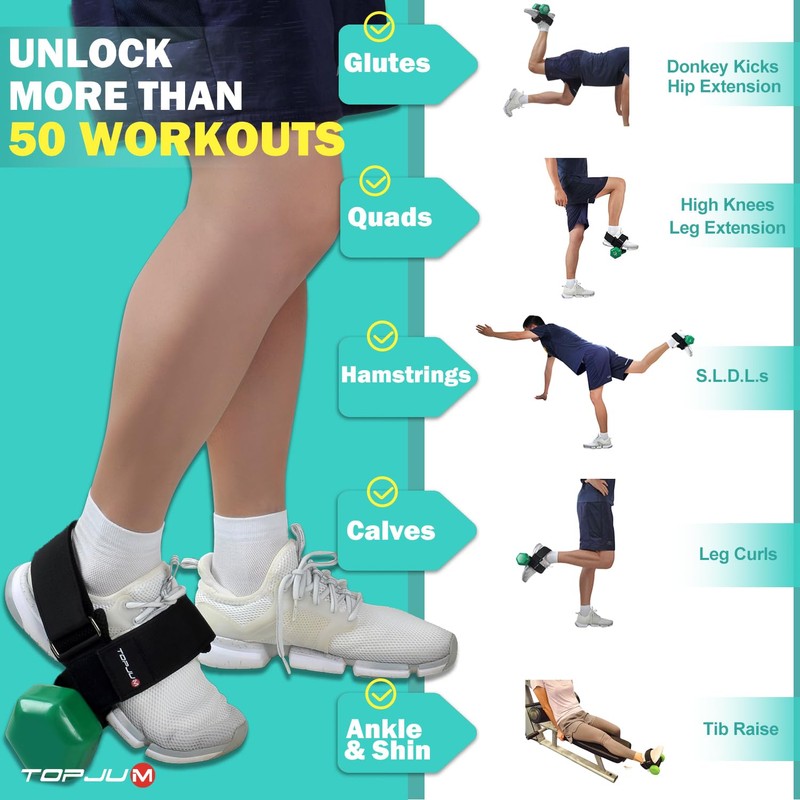 Dumbbell Foot Attachment, Tibialis Trainer, Adjustable Ankle Weights, Ankle Straps