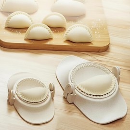 LMFEG Dumpling Maker Set with Dough Cutter and Empanada Press Mold - Effortlessly Make Perfect Dumplings, Calzones, Pierogi, Chinese Turnovers (3")