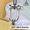 4PCS M8 D Shackle Heavy Duty, Screw Pin Shackle M8