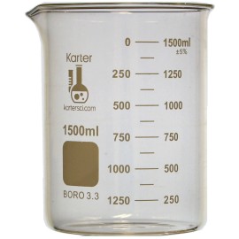Karter Scientific 1500ml Glass Beaker, Low Form, Graduated, Karter Scientific 406I2 (Single)