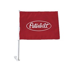 Peterbilt Trucks Two-Sided Red & White 17.7” x 11.8” Car, Truck or SUV Flag
