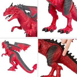 (B/O Dragon) - Liberty Imports Dino Planet Remote Control R/C Walking Dinosaur Toy Shaking Head, Light Up Eyes Sounds (B/O Dragon)