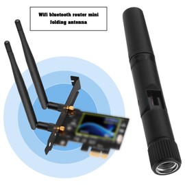 ECSiNG 2PCS Mini WiFi Antenna Dual Band 2.4GHz 5.8Ghz RP-SMA Male Right Angle Antenna for PCI Network Card PC Desktop Computer Gaming Motherboard Wireless Router