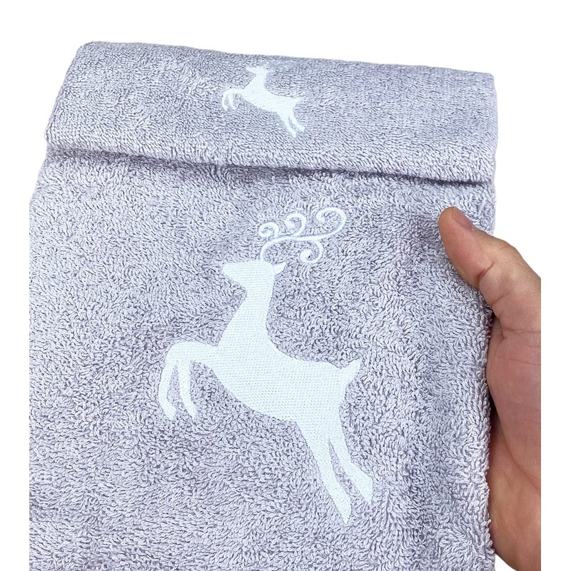Tex family Towel Set Deer Grey Pure Cotton Made in