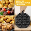 DOERDO Takoyaki Maker 12 Holes Takoyaki Pan Cast Iron Octopus