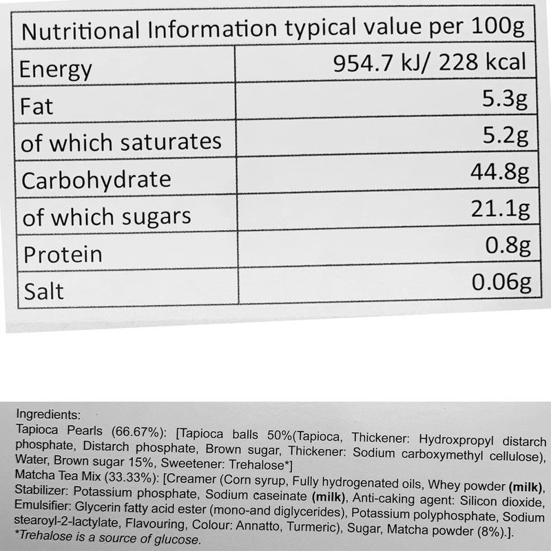 Mokko Green Matcha Bubble Tapioca Pearl Milk Tea Mix 150g