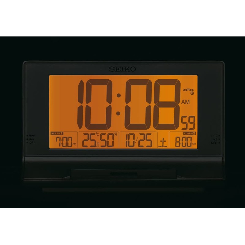 Seiko Clock SQ322S Digital Alarm Clock Radio Silver Metallic 4.0