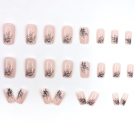 Uñas Postizas Cuadradas De Cobertura Total, Uñas Acrílicas De Color Rosa Claro, Uñas Postizas Brillantes, Uñas Postizas Sipmle Stick On Nails Para Muj