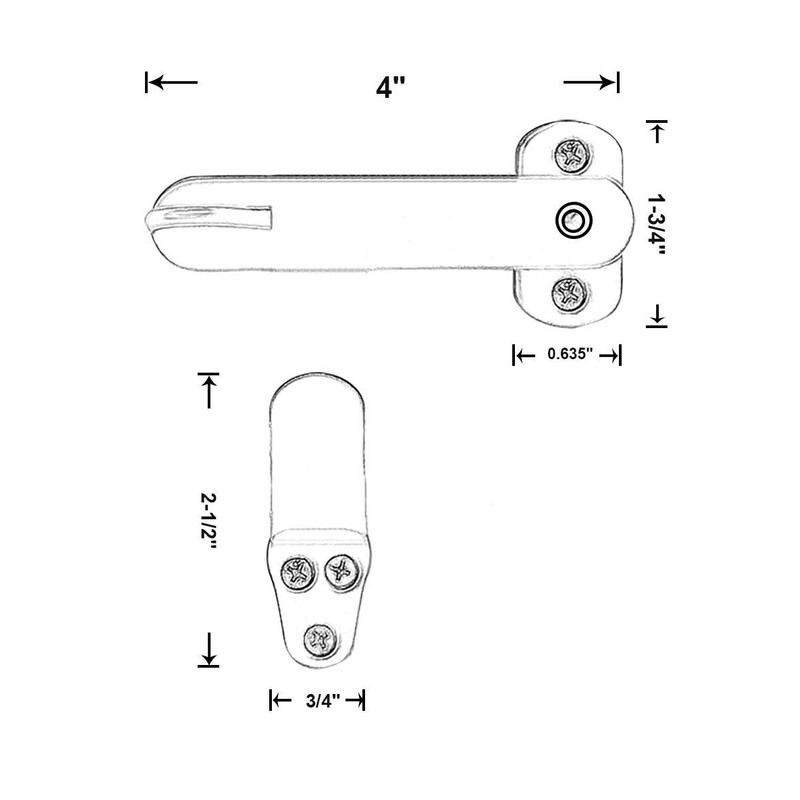 QCAA Solid Cast Brass Flip Latch Lock for Sliding Cabinet