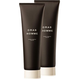  CRAS HOMME Men's Face Wash Clay, Mud Cleaning, Additive-free, Sebum   Pore Stain, Drying, Aging Care, 4-6 Months Work, 4.2 oz (120 g) Each (Set of 2)