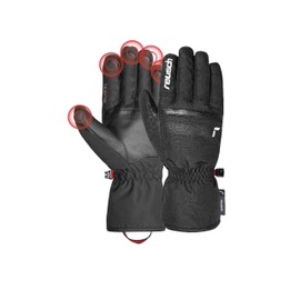 Reusch Winter Glove All Finger Touch Extra Warm, Windproof and Breathable Unisex Winter Gloves, Finger Gloves, Ski Gloves for Men and Women, Touch Screen Compatible, Black/Silver, 11