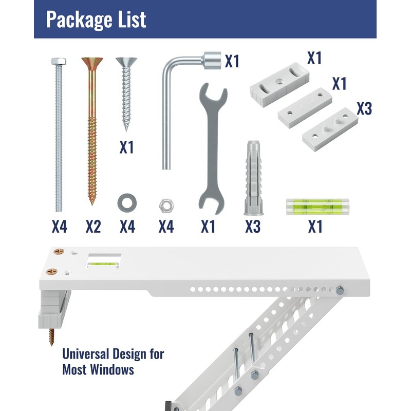 LuckIn Air Conditioner Support Bracket, Heavy Duty Window AC Bracket