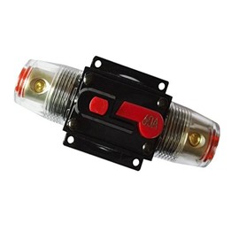 RKURCK Manual Reset Fuse holder,12V-24V DC Car Audio Inline Circuit Breaker Fuse Block For Car Audio Solar Inverter System Protection 20A 30A 40A 50A 60A 80A 100A (60A)