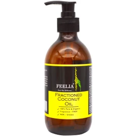 Feelia Organic Fractioned Coconut Oil - 100 ml Non Greasy, Fragnace Free 100% Pure & Organic (300 ml)
