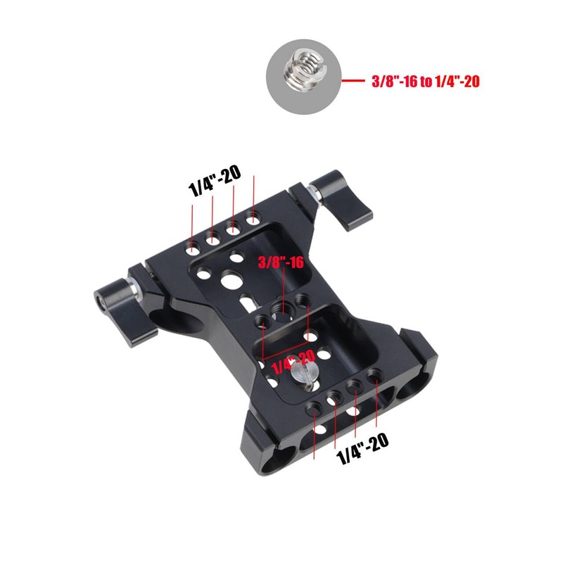 15mm Rail Clamp Base Plate for Camera Cage, Follow Focus